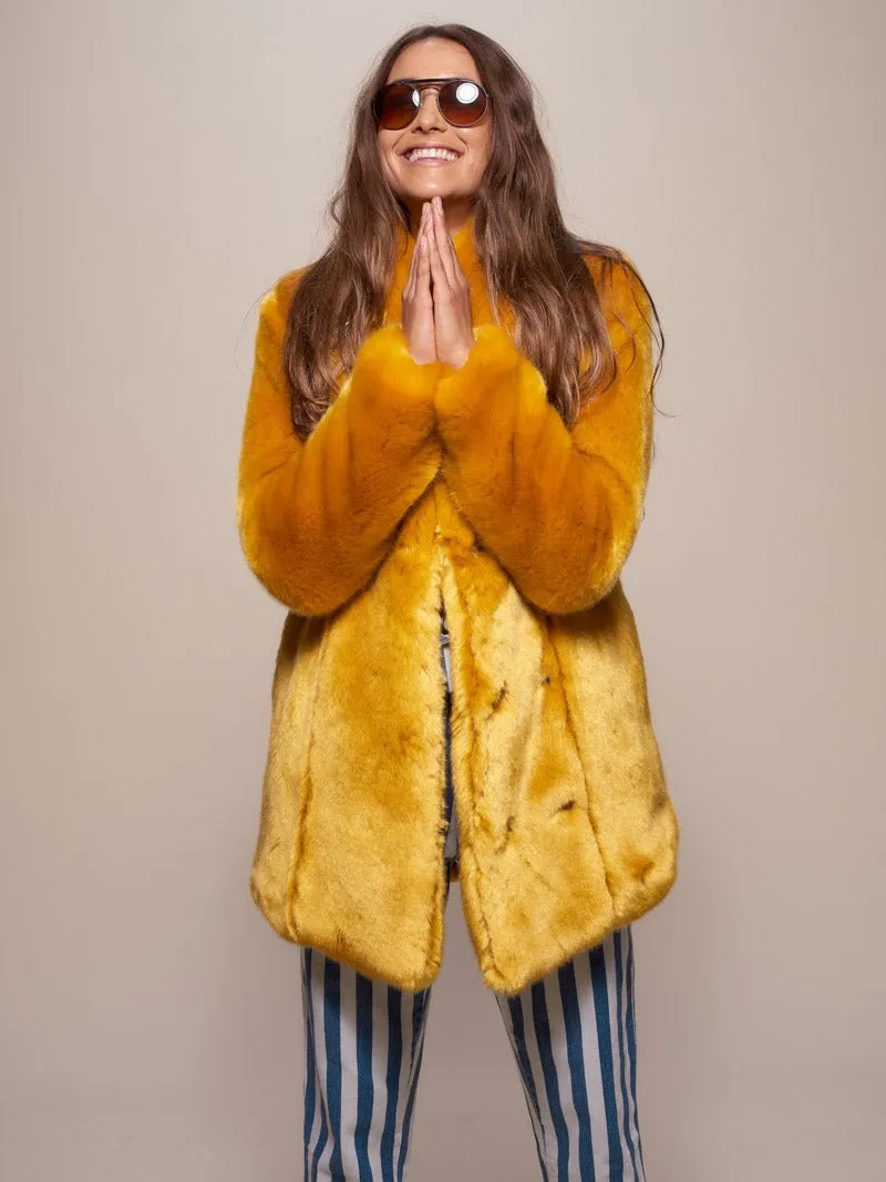 Golden Wolf Luxe Collared  Faux Fur Coat | Women's