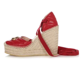 Gucci Hibiscus Charlotte Platform Espadrilles