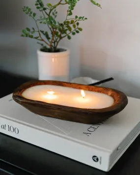 Hand Carved Wooden Candle