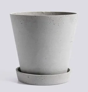 HAY Flowerpot with Saucer - XL Grey