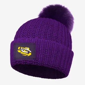 LSU Tigers Purple Pom Beanie