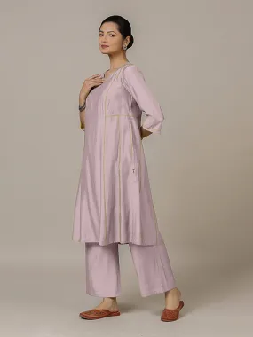 Mahi x Rozaana | A Line Kurta in Lilac with Thread Work | Coords or Only Kurta