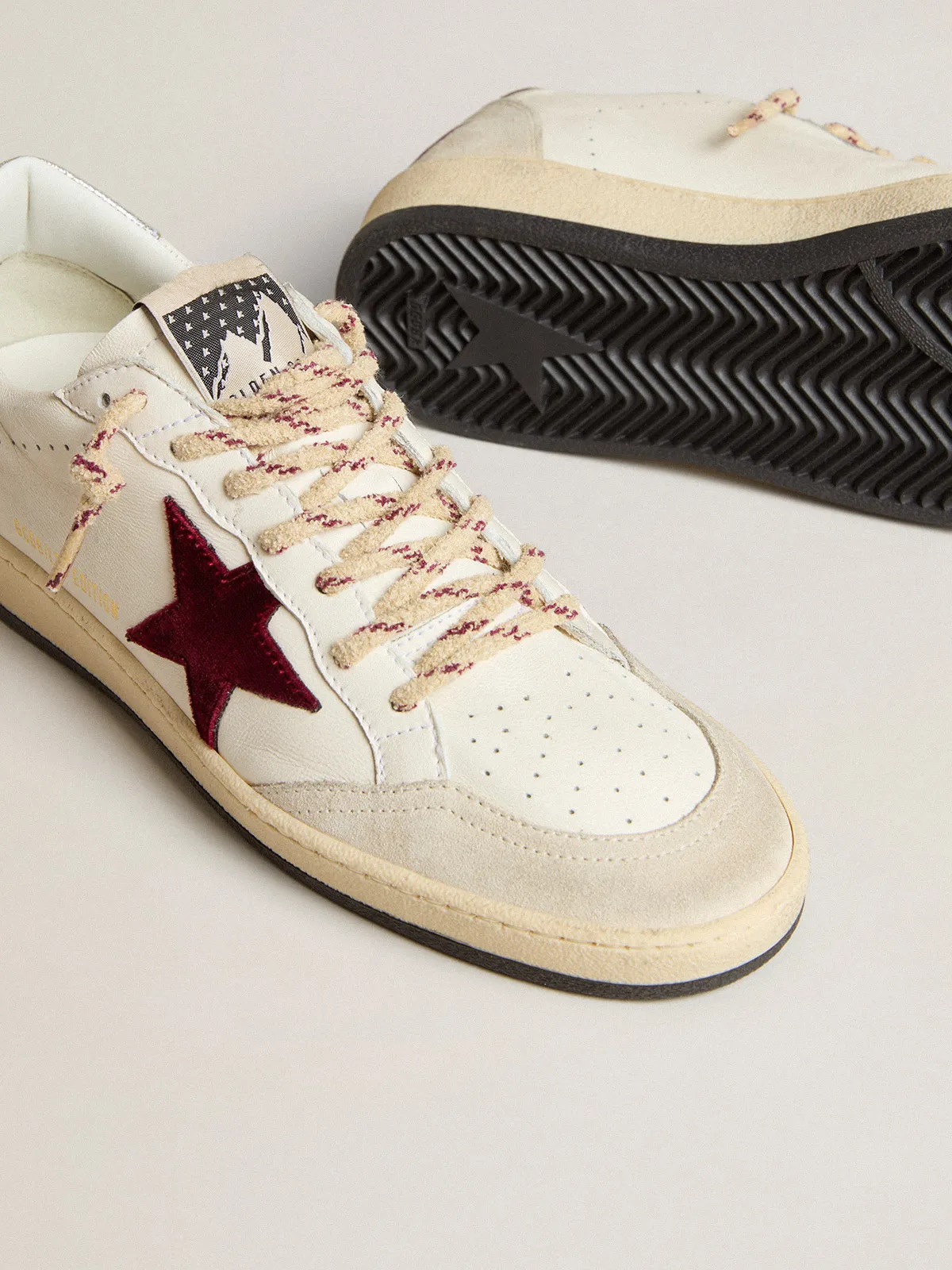 Men’s Ball Star Mountain LTD in leather with burgundy velvet star