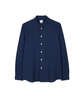 Navy Stretch-Cotton Seersucker Shirt - Navy