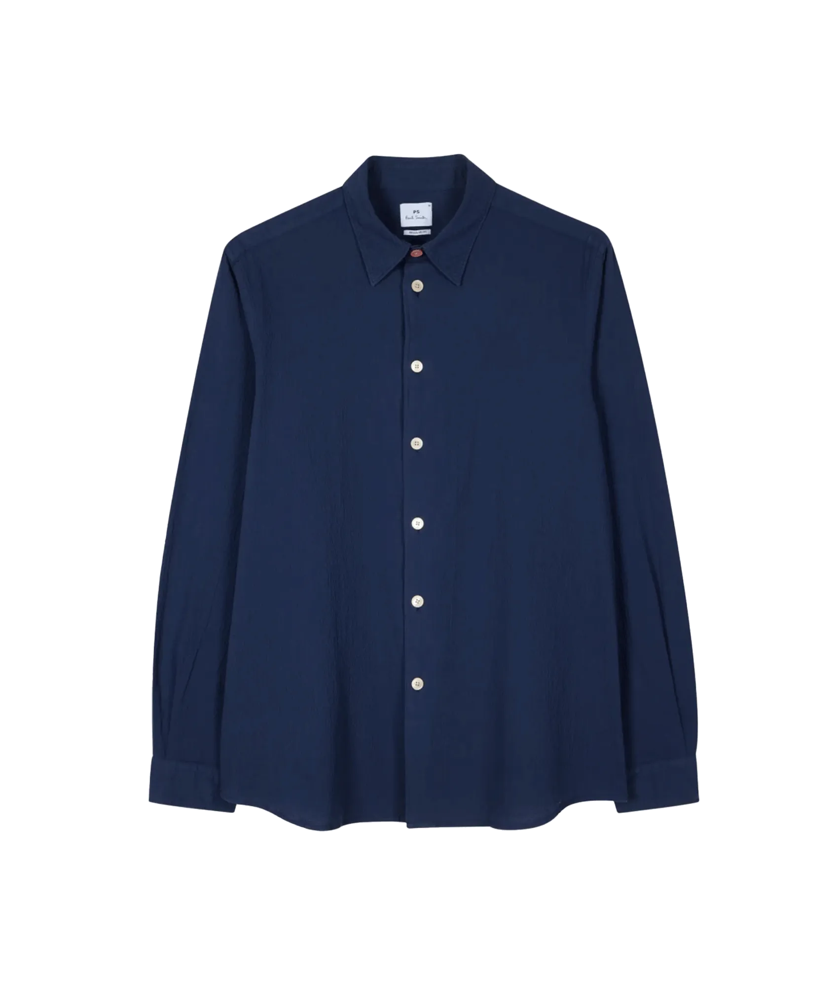 Navy Stretch-Cotton Seersucker Shirt - Navy