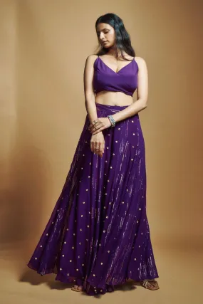 PURPLE WRAP CROP TOP