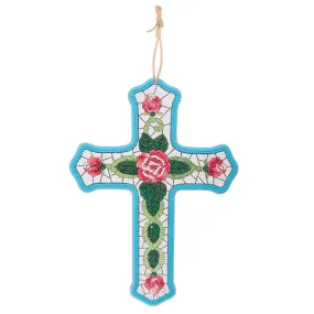 "Cross" Crystal Art Wooden Hanging Decoration