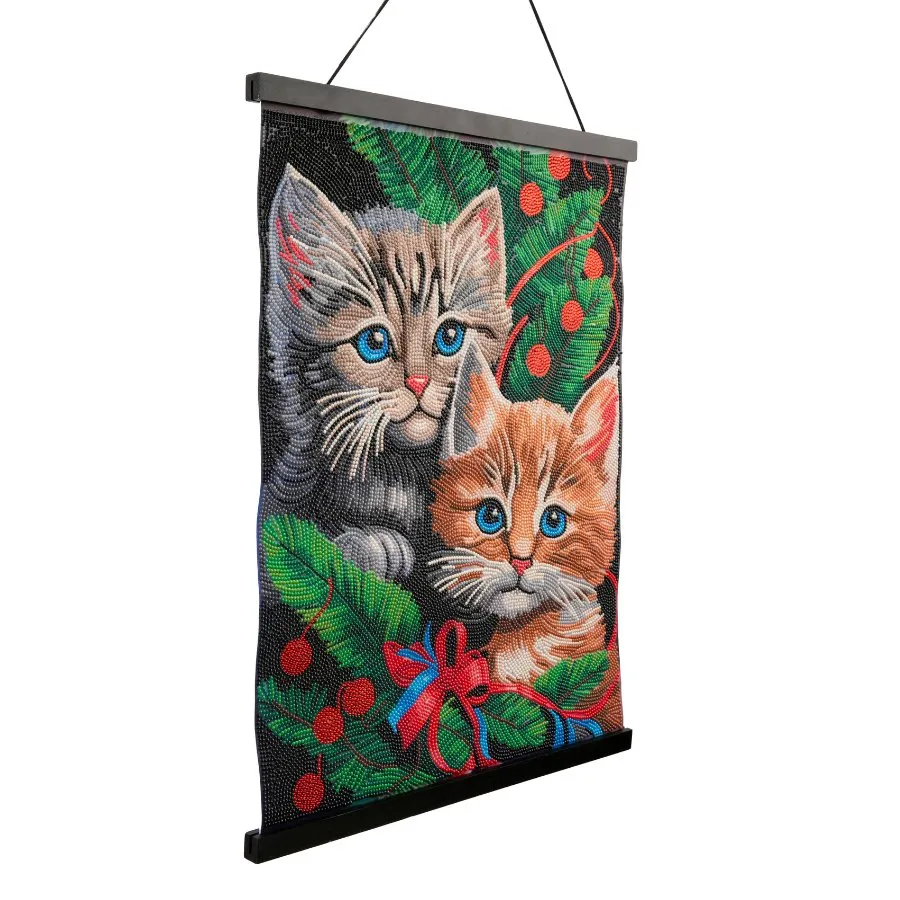 "Cute Cats" Crystal Art Scroll Kit 40x50cm