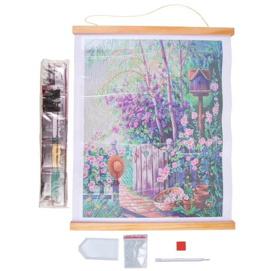 "Garden Scroll" Crystal Art Scroll Kit 35x45cm