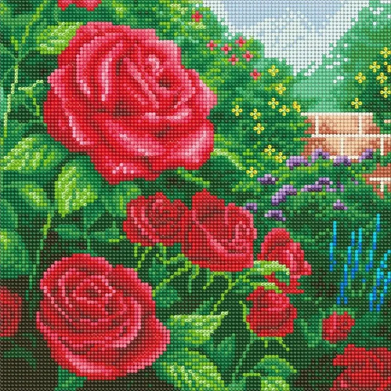 "Perfect Red Rose" by Thomas Kinkade Crystal Art Kit 30x30cm