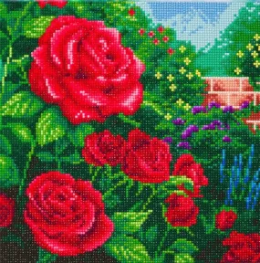 "Perfect Red Rose" by Thomas Kinkade Crystal Art Kit 30x30cm