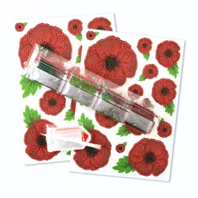 "Poppy" Crystal Art Stickers x28