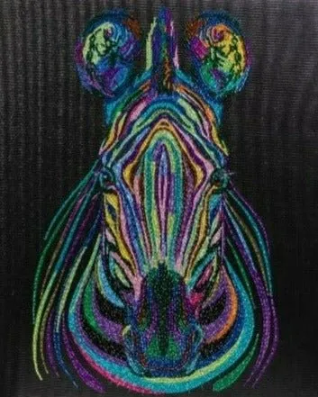 "Rainbow Zebra" Crystal Art Kit 40x50cm