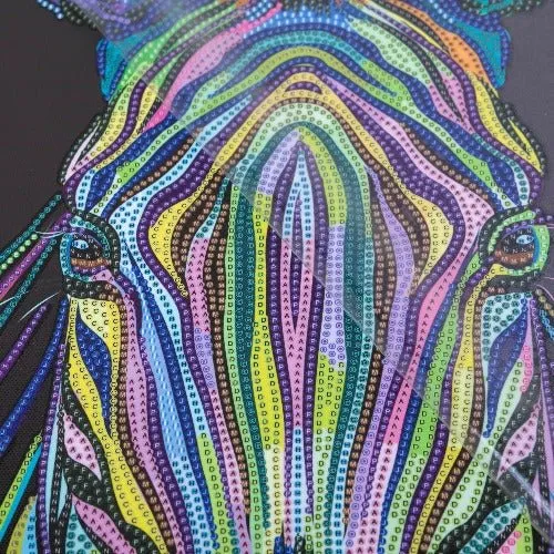 "Rainbow Zebra" Crystal Art Kit 40x50cm