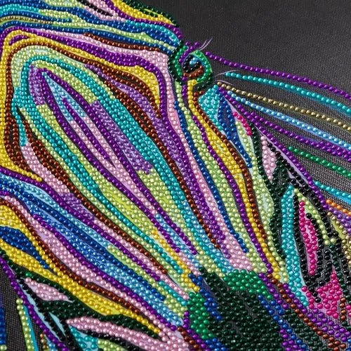 "Rainbow Zebra" Crystal Art Kit 40x50cm