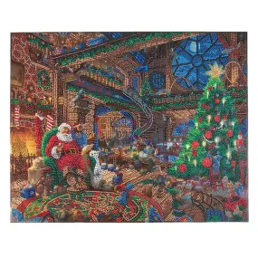 "Santa’s Workshop" by Thomas Kinkade Crystal Art Kit 40x50cm