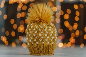 Tiny Hearts Faux Fur Pom-Pom Beanie in I've Got Sunshine