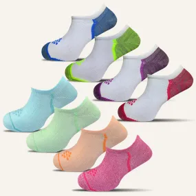 Women's Colorful Athletic Ultra Light Liner Socks- 8 Pair