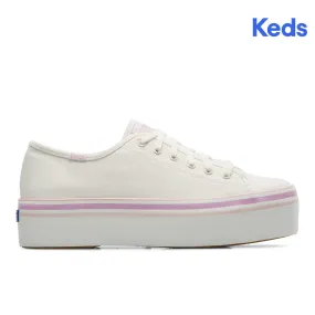 Women's Triple Up Canvas Foxing Stripe White/Lilac (WF67004)