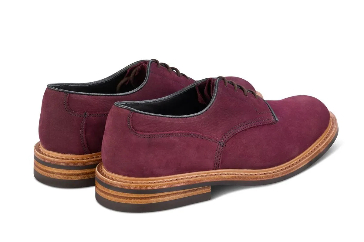 Woodstock Plain Derby Country Shoe - Blackberry Hydro Nubuck