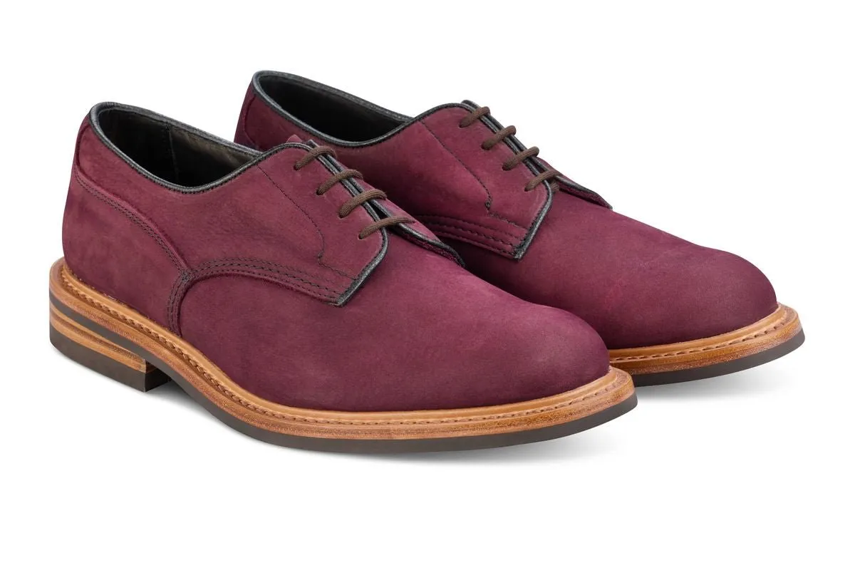 Woodstock Plain Derby Country Shoe - Blackberry Hydro Nubuck